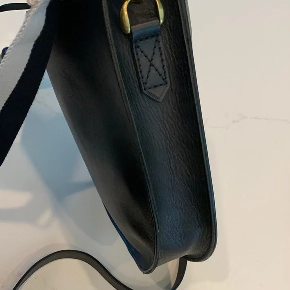 Madewell Black Leather Cossebody Bag with Striped Strap & Solid strap NWOT - Picture 8 of 15